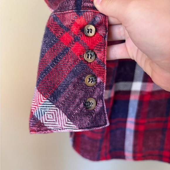 Free People Red and Black Plaid Blouse - Picture 10 of 10